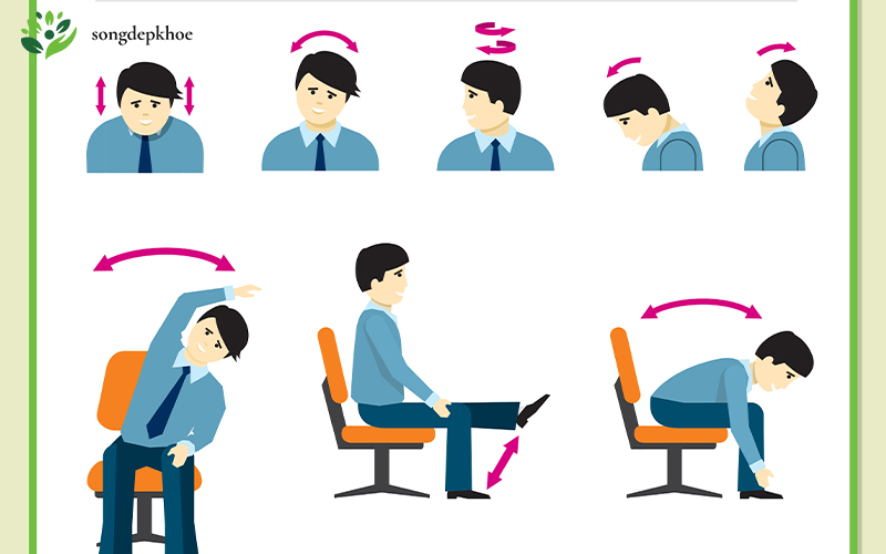 mẹo tập luyện tại bàn làm việc